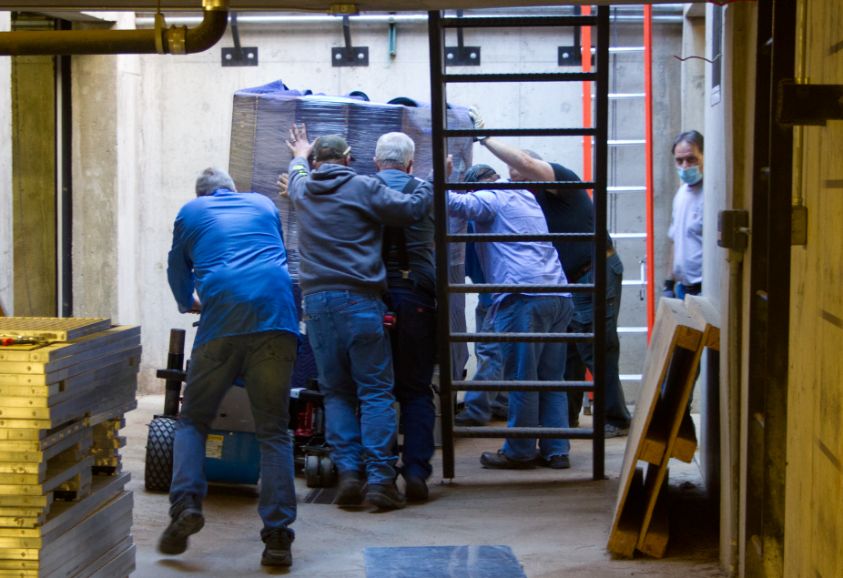 The Cray-1A on its way out of the NCAR Mesa Lab.