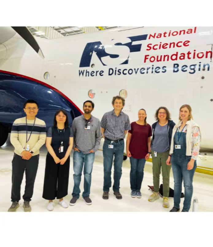 Photo of ASAP team in front of research aircraft