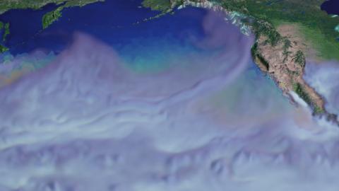 CESM with MPAS dynamical core simulation of an Atmospheric River over the western US